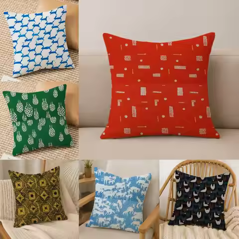 Brand M-mina P-perhonen Cushion Cover Natural Linen Pillowcase Set, All-in-One Decor for Sofa, Bedro