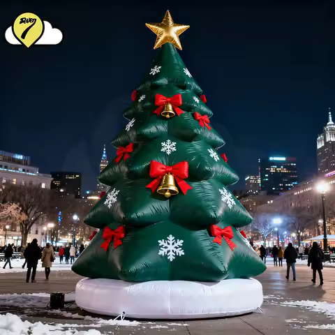 20Ft Giant Inflatable Christmas Tree with Star/Ball/Bowknot for Outdoor Event Party Supermarket Adve