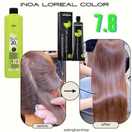 THUỐC NHUỘM TÓC CAO CẤP LOREAL INOA 7.8 MÀU CÁNH GIÁN GỐC DẦU KHÔNG AMONIAC 60ML + OXY