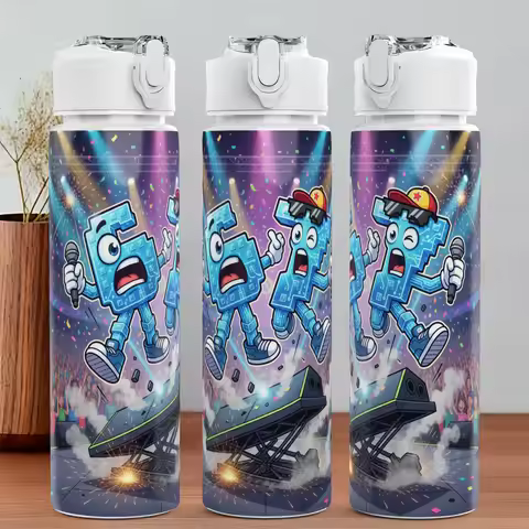 750ml 6/7 Anime Water Cup Bottle Reusable Easy-Clean Easy-Carry Bottle Gift for Independence-Day Eas