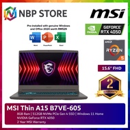 MSI Thin A15 B7VE-605 15.6'' FHD Gaming Laptop Cosmos Gray ( Ryzen 5 7535HS, 8GB D5, 512GB SSD, RTX4