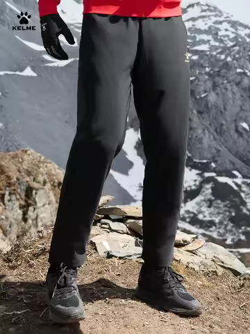 Pants Windproof Hiking Kelme Knitted Straight Leg Pants For Autumn And Winter Warm Sports Pants, Out