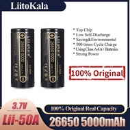LiitoKala Original Rechargeable Battery 26650 Li-ion 3.7V 5000mAh For LED Flashlight with charger