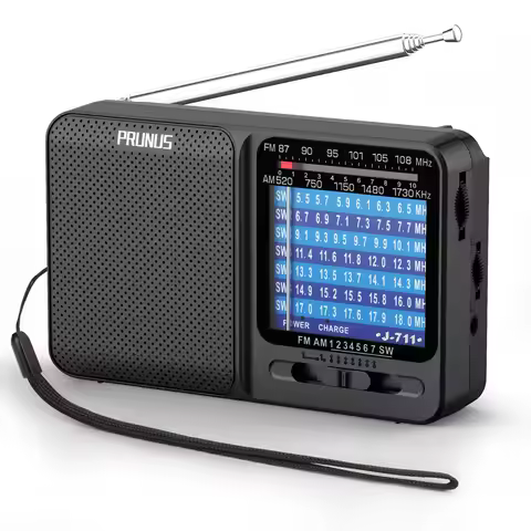 J-711 Portable Radio AM/FM/SW1-SW7 Shortwave Radio, 1800mah Charging& AA Battery Operated, Excellent