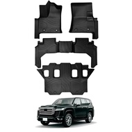 yyyFor Toyota Land Cruiser LC300 7seat 5 Seat 2021-2024 Floor Mats Cargo Mat Accessories TPE All-Wea