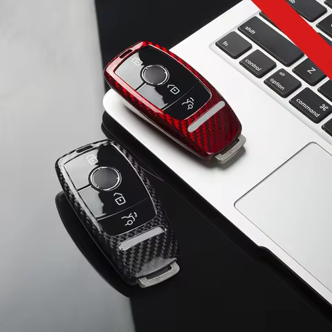 Car Key Case Cover Real Carbon Fiber Key Shell For Mercedes Benz New E63 S63 G63 AMG 2021 2020 Car A