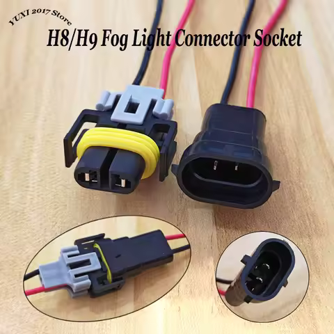 2Pin H8 H9 H11 Adapter Wiring Harness Car Auto Connector With15CM Cable For HID LED Headlight Fog Li