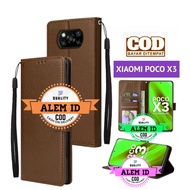 Case Flip Buku Untuk  XIAOMI POCO X3 NFC/ X3 PRO/POCO X3 Wallet Case Kulit - Casing Dompet Case Wall