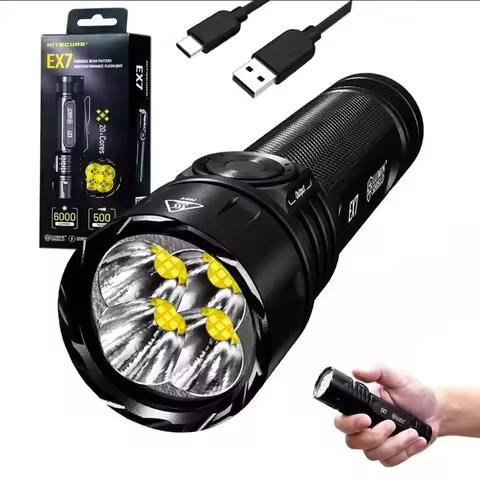 NITECORE EX7 Torch Beam Pattern High Performance LED 6000Lumens USB-C Rechargeable Portable Effectiv