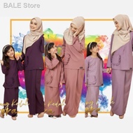 ◎Baju Kurung Kedah Sedondon Ibu Anak/Baju raya budak (Dusty rose pink/Purple)