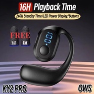 【 BUY 1 Free 1 Glove】OWS KY2 PRO Single-ear Earbuds Bluetooth Wireless Earphone,TWS Big Capacity Bat