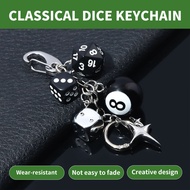 Magic 8Ball Dice Keychain Y2K Pool Ball Star Lucky Dice Silver Heart Bag Charm Cute Cool Keychain Gi