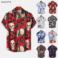MANSTR 2023 New Fashion Men's Polo Shirt Casual Print Short Sleeve Floral Polo for Men Halloween Dre
