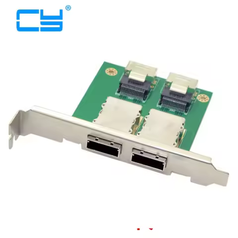 Dual Ports Mini SAS SFF-8088 To SAS 36Pin SFF-8087 PCBA Female Adapter With PCI Bracket