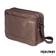 AOKANA Business Traveler Elda Series Trip Crossbody Bag Multi-Compartment Design Side Backpack Coffe