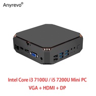 Intel Dual Core NUC Intel Core i5-7200U Mini Gaming PC 4K HTPC Thin Client with 8GB 16GB DDR4 512GB SSD Windows 10 11 Computer HDMI VGA DP Triple Display