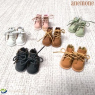 ANEMONE 1pair Bjd Doll Shoe, Black Brown Pretend Play Doll Leather Shoes Boots, Doll Accessories Han