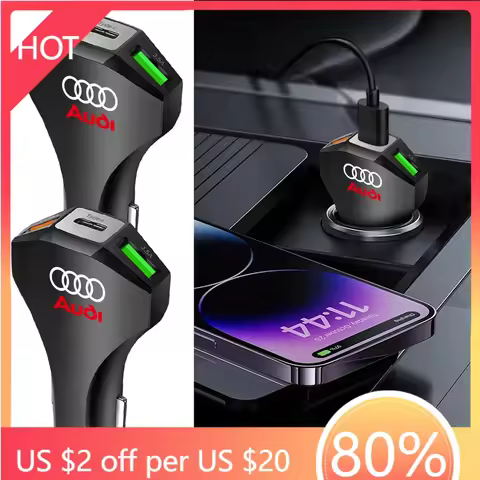 2025 Hot PD 35W Car Charger Type C Fast Charging Auto Mobile Phone Adapter For Audi A1 A3 A4 A5 A6 C