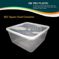 SQ7 Disposable Square Food Container with Lid / Plastic Food Storage [ 10pcs ]