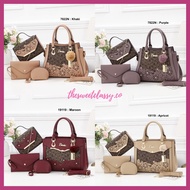 YD2 Set Handbag Wanita Set 4 In 1 Shoulder Bag Beg Berjenama Branded 7822N