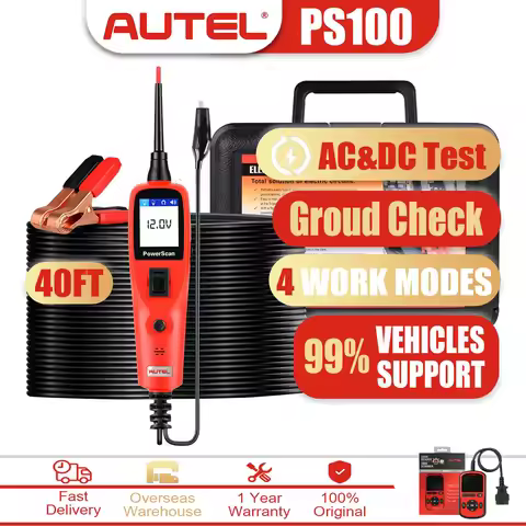 2026 Autel PS100 Probe Circuit Tester Powerscan Automotive Electrical System Test Kit AC DC Voltage 