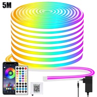 LED Neon Flex Running 5 Meter / 10 Meter + Adaptor + App Control + Remote Control LED Neon Flex Ting