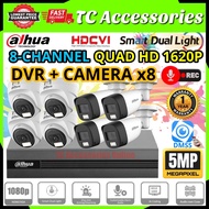 DAHUA Smart Dual Light Audio 5MP 🌟8-CHANNEL🌟 Full HD 1620P CCTV 8CH DVR and Camera Package