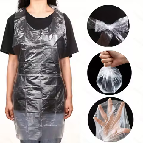 25/50/100pcs Adult Disposable Apron Multifuctional Transparent Clothing Anti Pollution Clothing Clea