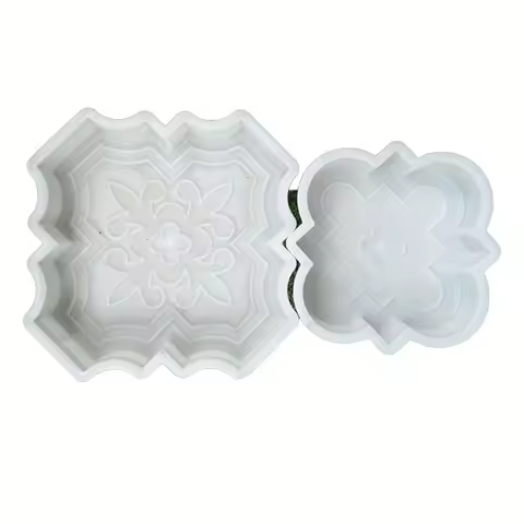 Two-pack upgraded cement stepping stone molds for beautiful concrete paving stones in your yard and
