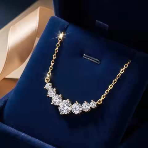 New D VVS1 Moissanite Necklace 1.7-5ct 925 Sterling Sliver for Woman Luxury Wedding Jewelry Engageme