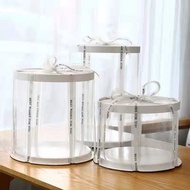 CLEAR PLASTIC CAKE BOX 6 INCHES (2LAYER) 23cmX23cmX19cm