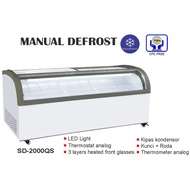 SD-2000QS SLIDING CURVE GLASS FREEZER / BOX PENDINGIN / LEMARI ES BOX