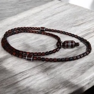 Galih Asem 7mm Prayer Beads Necklace Black Peria Necklace Cool Men's Necklace Pendant Necklace