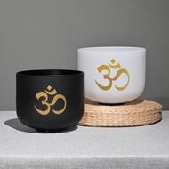 ,, 528hz Crystal Bowl Yoga Singing Bowl Om Pattern Music Bowl Seven-Tone Musical Instrument Yoga Bow