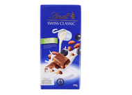 LINDT Chocolate Swiss Milk Chocolate With Raisins & Gently Roasted Nuts 100 g.