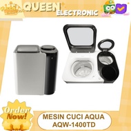 PROMO MESIN CUCI AQUA AQW-1400TD 14KG TOP LOADING 2 TABUNG AQW1400TD