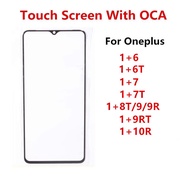 Outer Screen For Oneplus 10R 9RT 9 9R 8T 7T 7 6T 6 One Plus Front Touch Panel LCD Display Glass Lens Repair Replace Parts + OCA