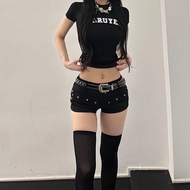 y2k y2k Women's Clothing y2k Pants American Shorts Denim Skinny Jeans Super y2k Wear Low-Waist