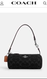 COACH 牛仔布圓筒手挽袋