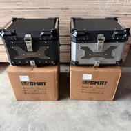 SMRT Top Box Storage Rear Belakang Motorcycle Kotak Box Heavy Duty 55Liter 55L Silver With Base Plat