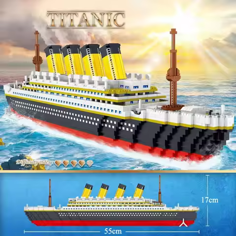 Titanic Model Cruise Ship Building Blocks 3D Plastic Model Ship Bricks Toys Kits DIY Assemble Cruise