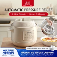 BRUNO Electric Pressure Cooker(3L) Multi-Functional Slow Cooker Rice Cooker BZK-YLG03