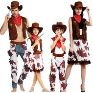 New Halloween Party Cowboy Costume For Adult Men and Women Cowgirl Cosplay Western Dress Suit Carniv