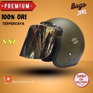 Helm Helem Bogo Wanita Cowok Dewasa Retro Classic Klasik Clasic ORI Kaca Datar Polos Kaca Bening