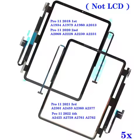 5Pcs For IPad Pro 11 2022 2018 2020 2021 A1934 A068 A2301 A2425 Outer Touch Screen Digitizer Glass P