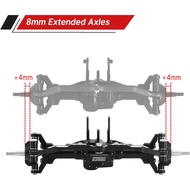 INJORA Front&Rear Axles Set - +4mm Extended Aluminum Complete Axles for TRX4M Upgrade 1/18 RC Crawle