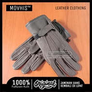 GENUINE MOTORCYCLE LEATHER GLOVES FOR WOMEN AND MEN LONG FULL FINGER ORIGINAL 100% BLACK BROWN GLOVE