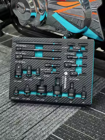 1/4" 3/8" 1/2" Impact Socket Adapters and Reducer, Includes Reducers, Universal Joints, Socket Adapt