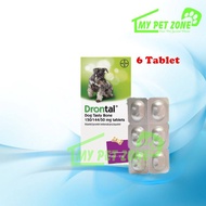 Bayer Elanco Drontal Dog Tasty Bone Flavour Tablets Deworm Tablet / Ubat Cacing Anjing (6 Tab)