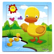 PK234 Children's Wooden Puzzle Toy Wooden Frame Jigsaw 9 pieces 9 pcs